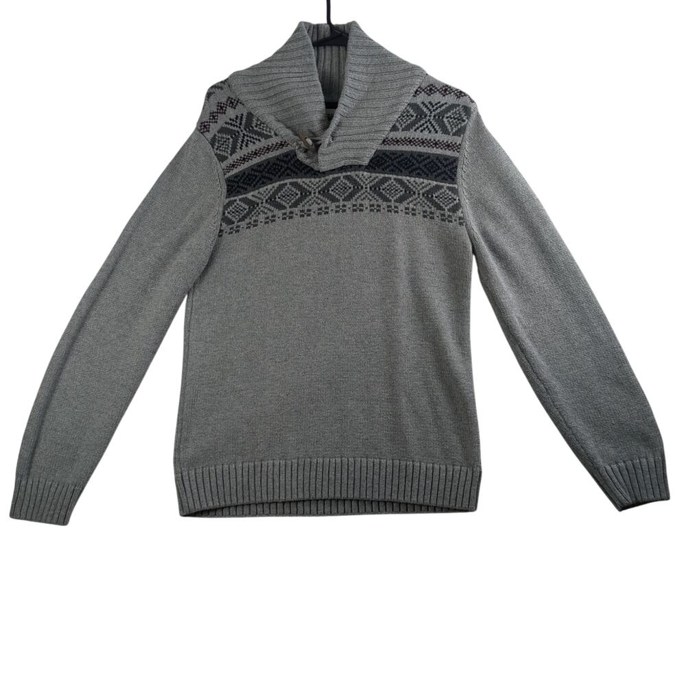 Urban Pipeline Mens Medium Knit Pullover Sweater Cotton‎ Blend Long Sleeve Gray